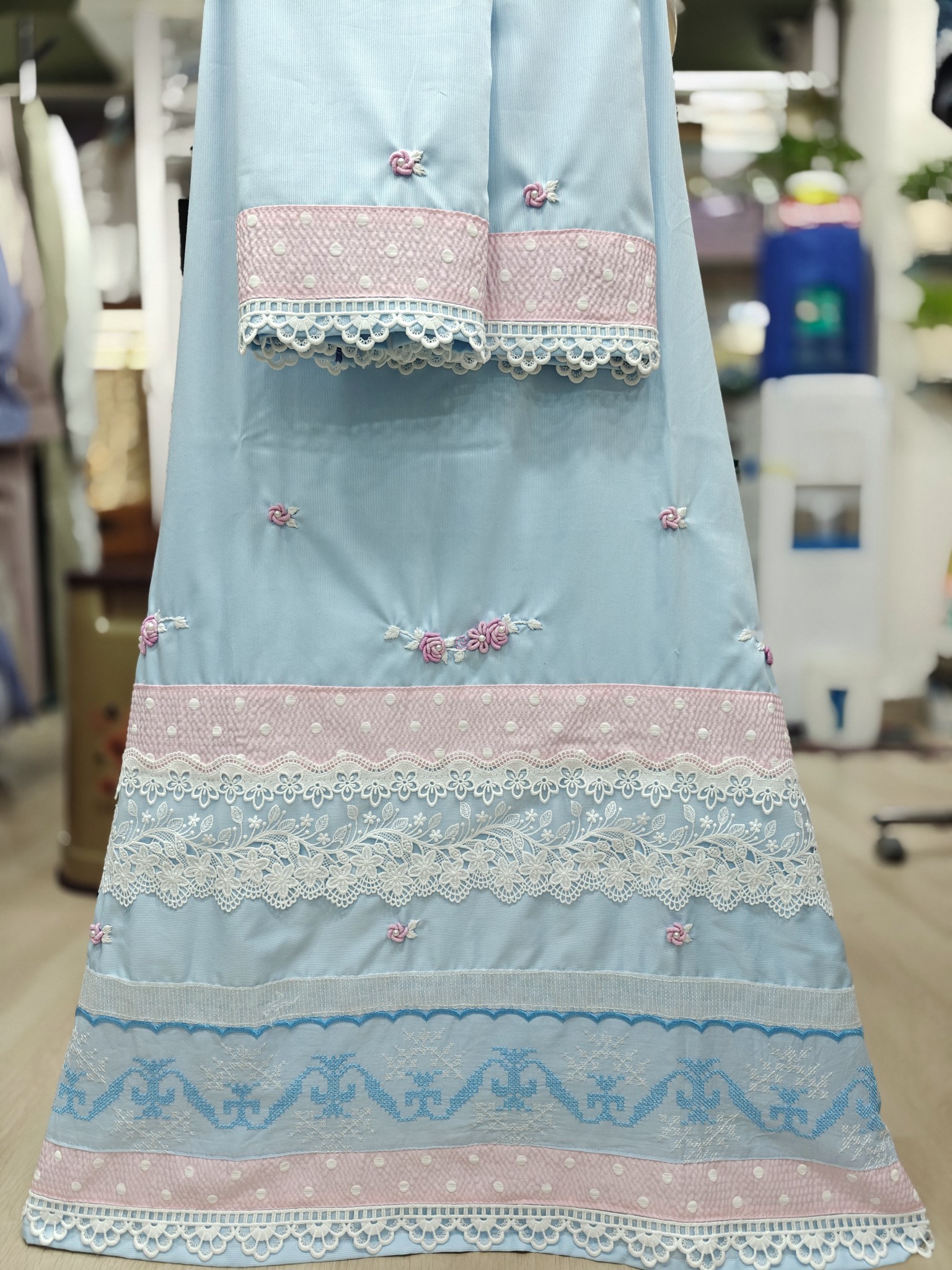 Powder Blue Bullion Work Lacing Rida Powder Blue Bullion Work Lacing Rida